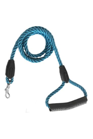 Üçlü Sarmallı Köpek Gezdirme Halatı 1 cm-120 cm Mavi