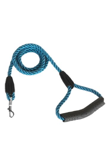 Üçlü Sarmallı Köpek Gezdirme Halatı 1 cm-120 cm Mavi