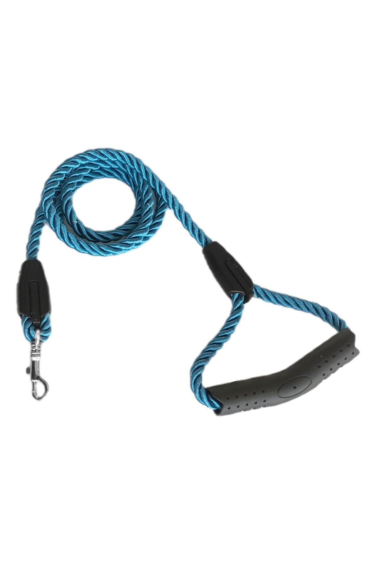 Üçlü Sarmallı Köpek Gezdirme Halatı 1 cm-120 cm Mavi