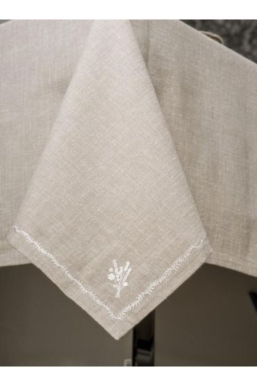 Toprak 8 Parça Keten Masa Örtüsü