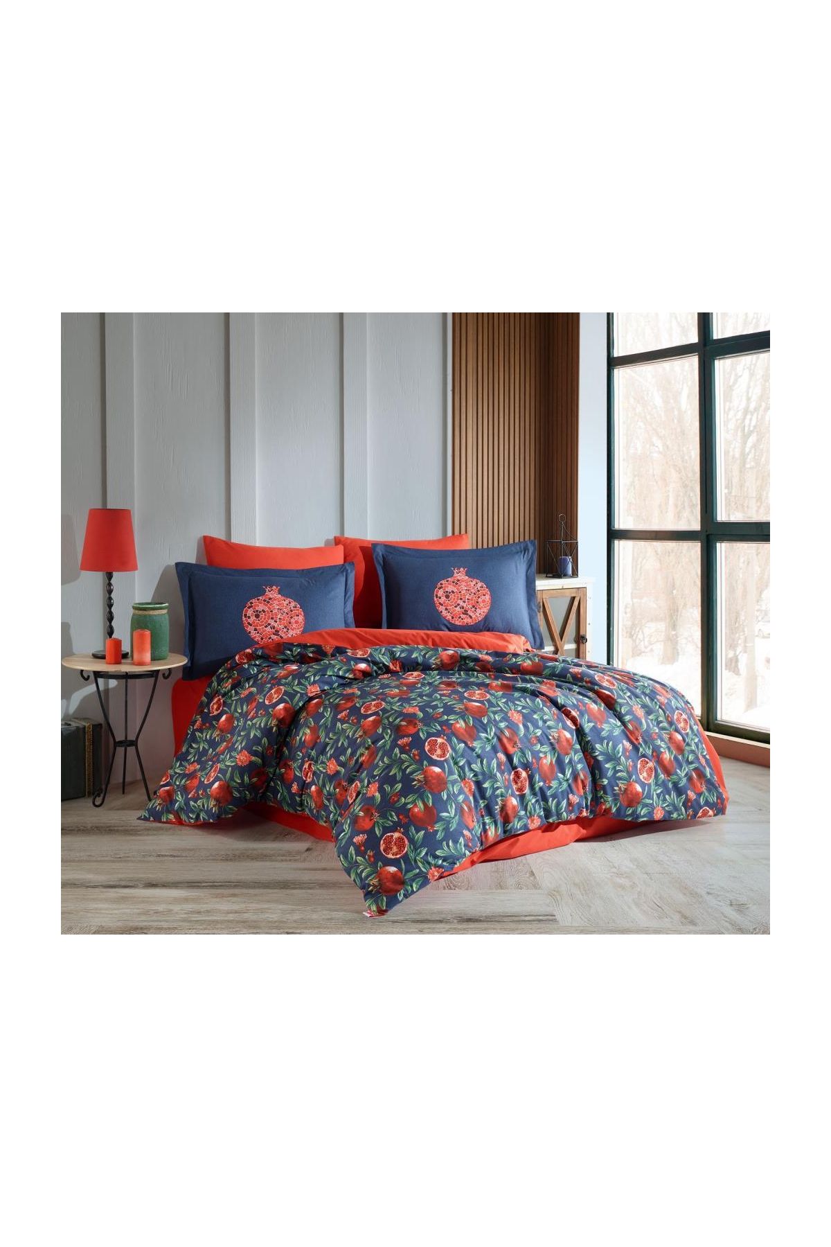 Çift Kişilik Poplin Nevresim Plenty Kırmızı