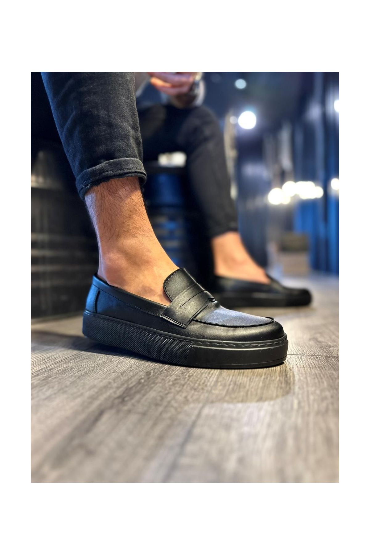 Günlük Klasik Ayakkabı  Siyah (Siyah Taban)