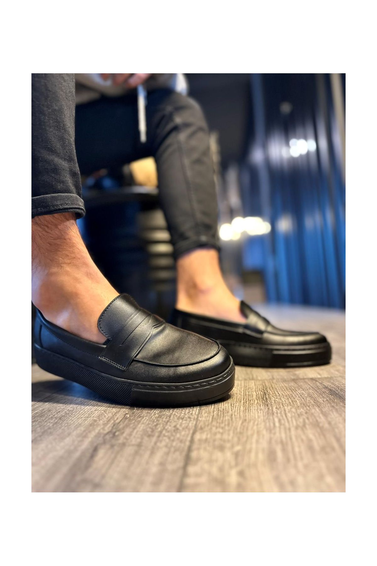 Günlük Klasik Ayakkabı  Siyah (Siyah Taban)