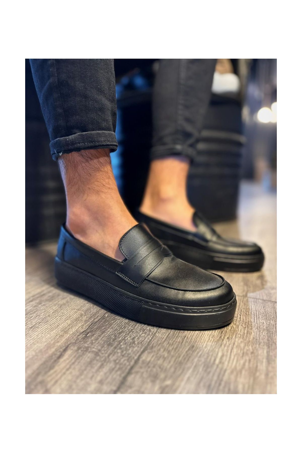 Günlük Klasik Ayakkabı  Siyah (Siyah Taban)