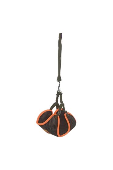 Kedi Köpek Havalı Göğüs Tasma Seti Large 38-45 cm + 130 cm Haki Turuncu