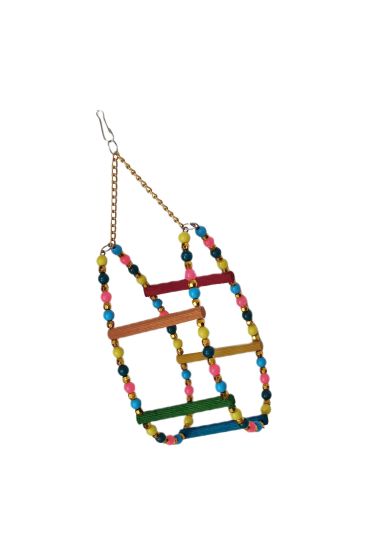Renkli Boncuklu Ve Merdivenli Damla Kuş Salıncağı 9-24 cm