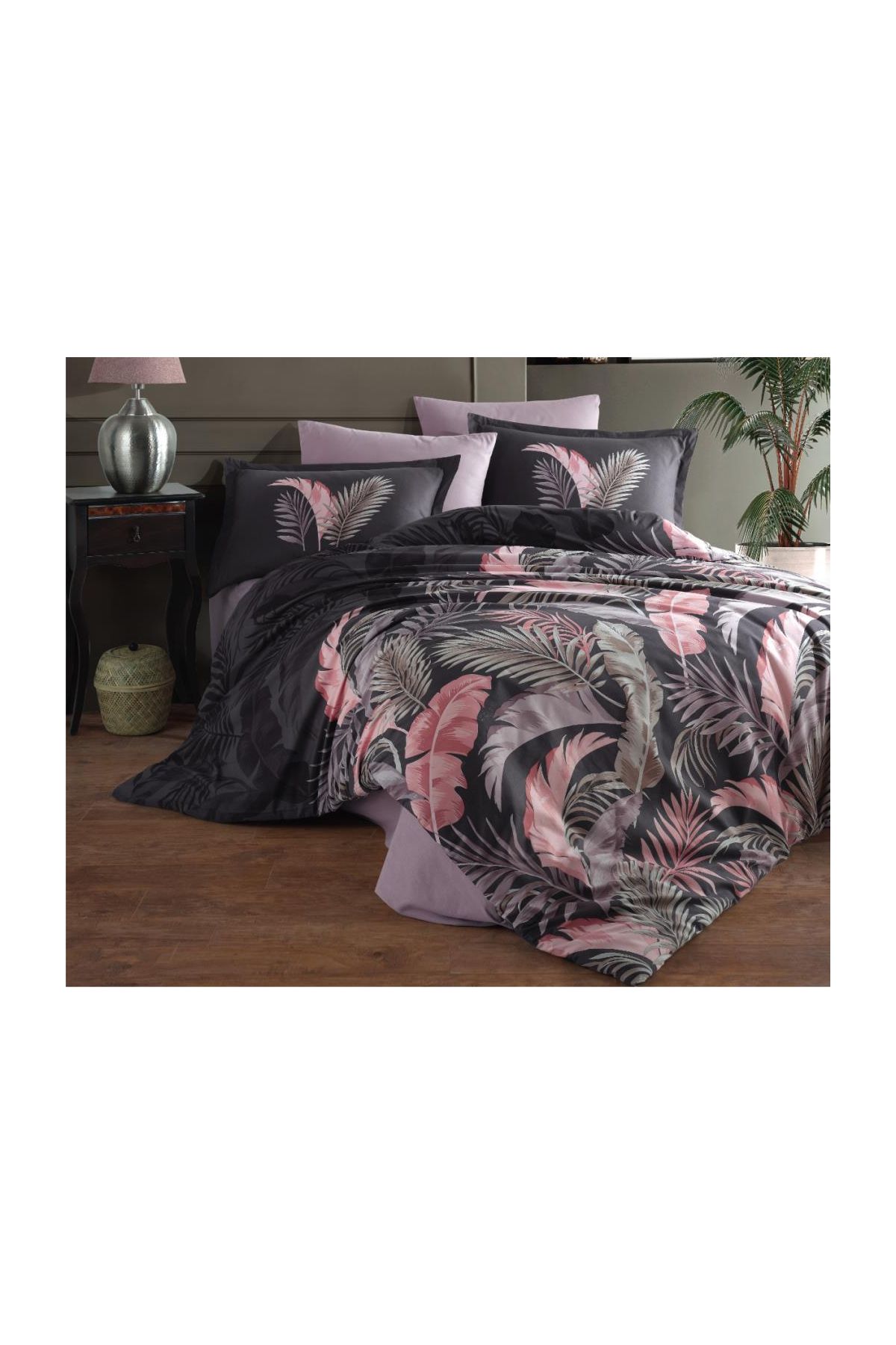 Ranforce Nevresim Takımı Çift Kişilik Hena v1 Antrasit