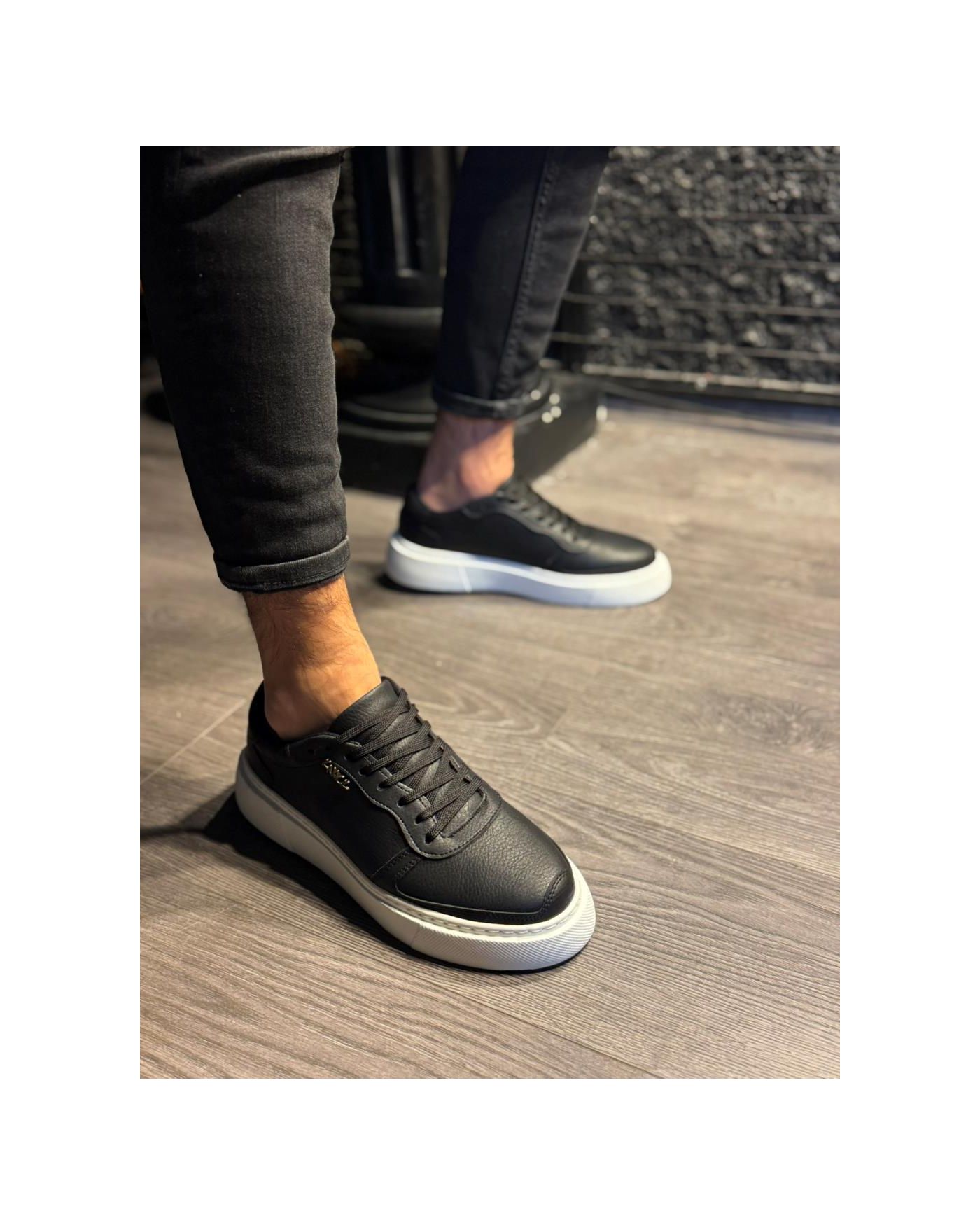 Günlük Ayakkabı  Siyah (Beyaz Taban)