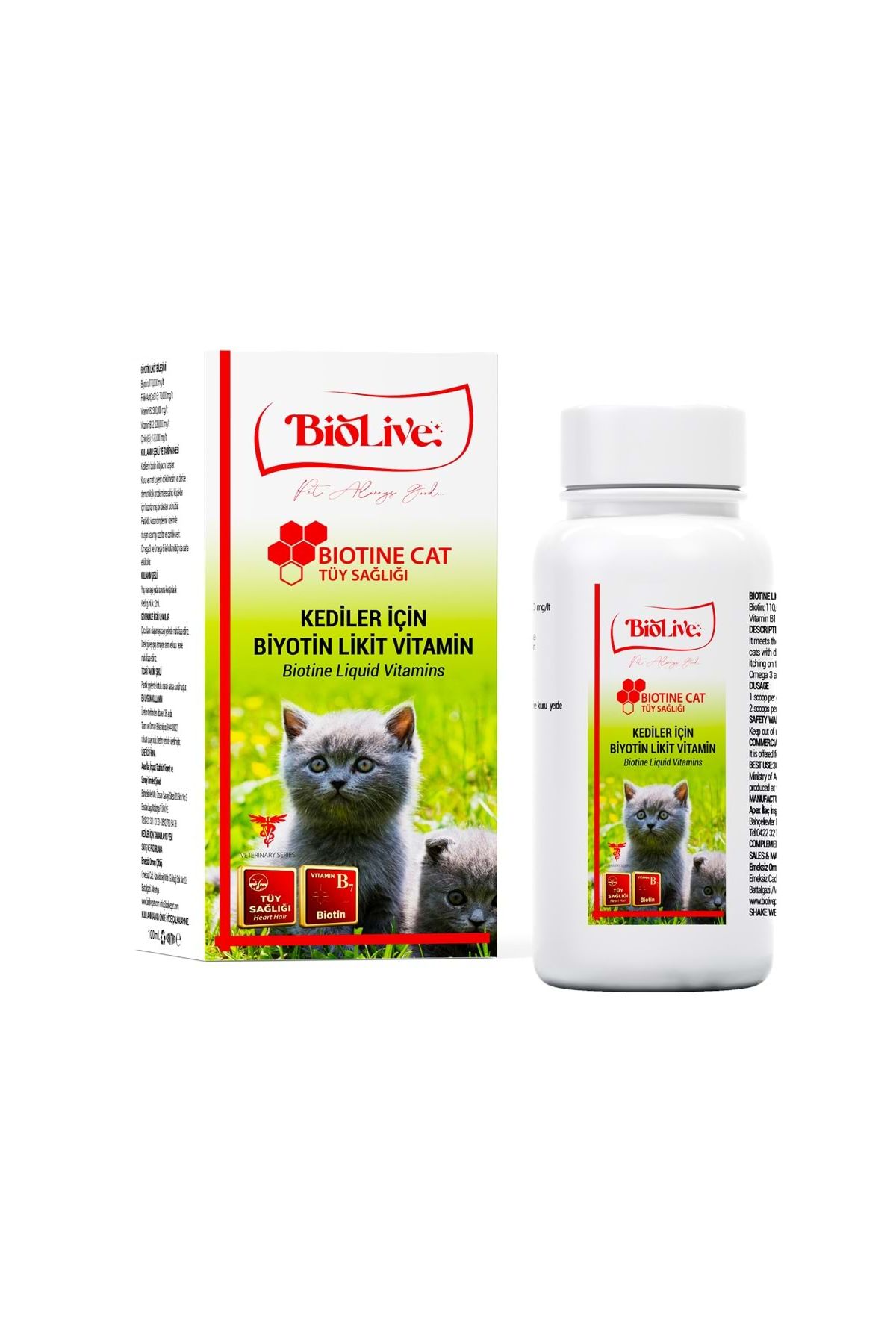 Biolive Kediler İçin Biotine Tüy Sağlığı Likit Vitamin 100ml