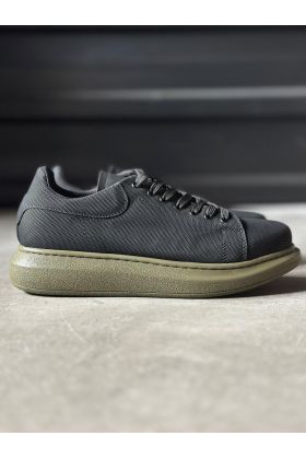 Yüksek Taban Günlük Ayakkabı Tırtıklı  Siyah