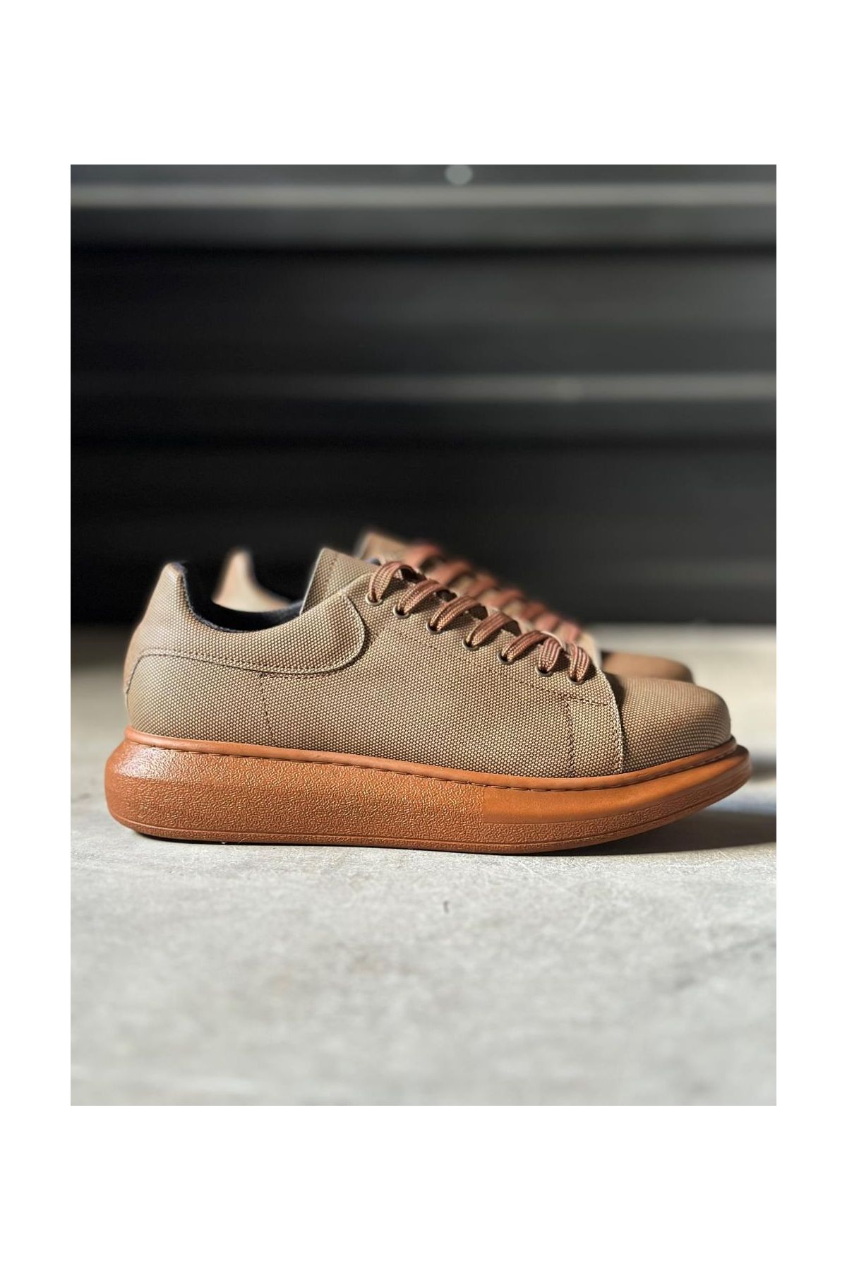 Yüksek Taban Günlük Ayakkabı Tırtıklı  Taba