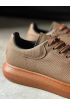 Yüksek Taban Günlük Ayakkabı Tırtıklı  Taba