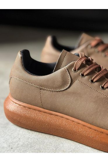 Yüksek Taban Günlük Ayakkabı Tırtıklı  Taba