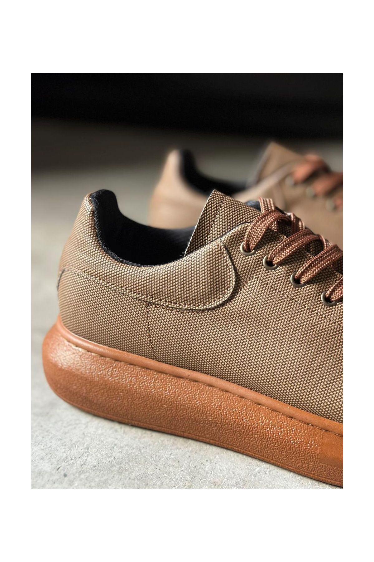 Yüksek Taban Günlük Ayakkabı Tırtıklı  Taba