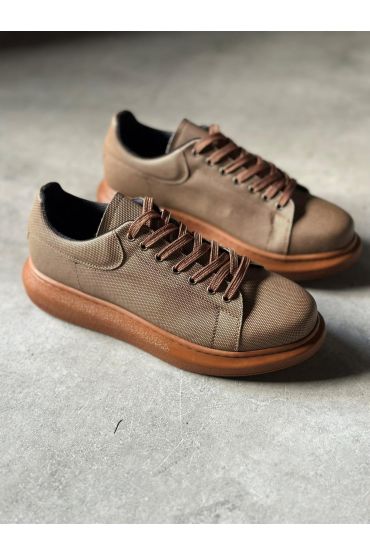Yüksek Taban Günlük Ayakkabı Tırtıklı  Taba