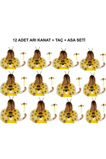 Okul Gösterileri için 12&amp39li Arı Kanadı Seti - Etkinlik Kanatları
