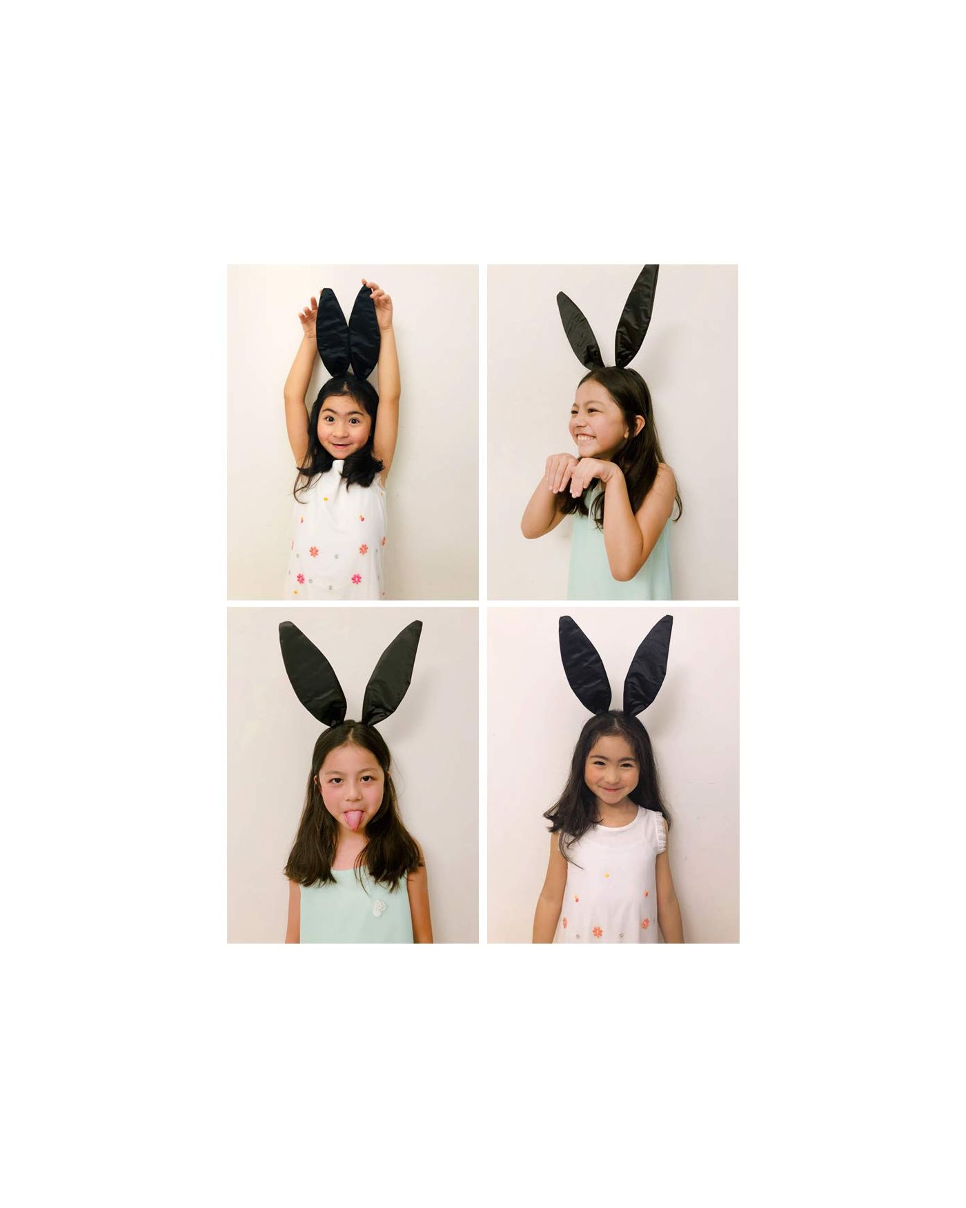 Siyah Renk Saten Kaplama Şekil Verilebilir Tavşan Kulak Taç 35x11 cm