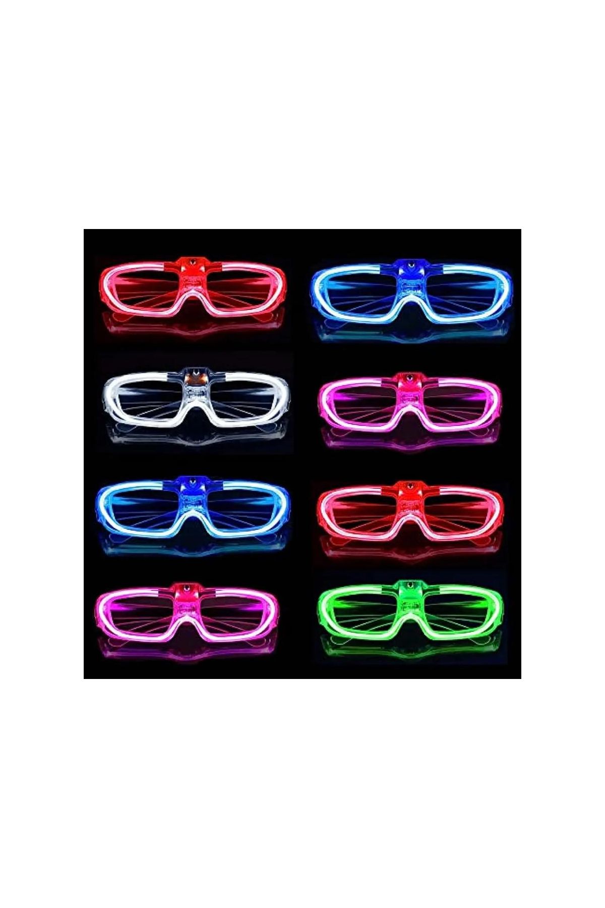Glow Model 3 Farklı Fonksiyonlu Işıklı Parti Gözlüğü Karışık Renk 12 Adet