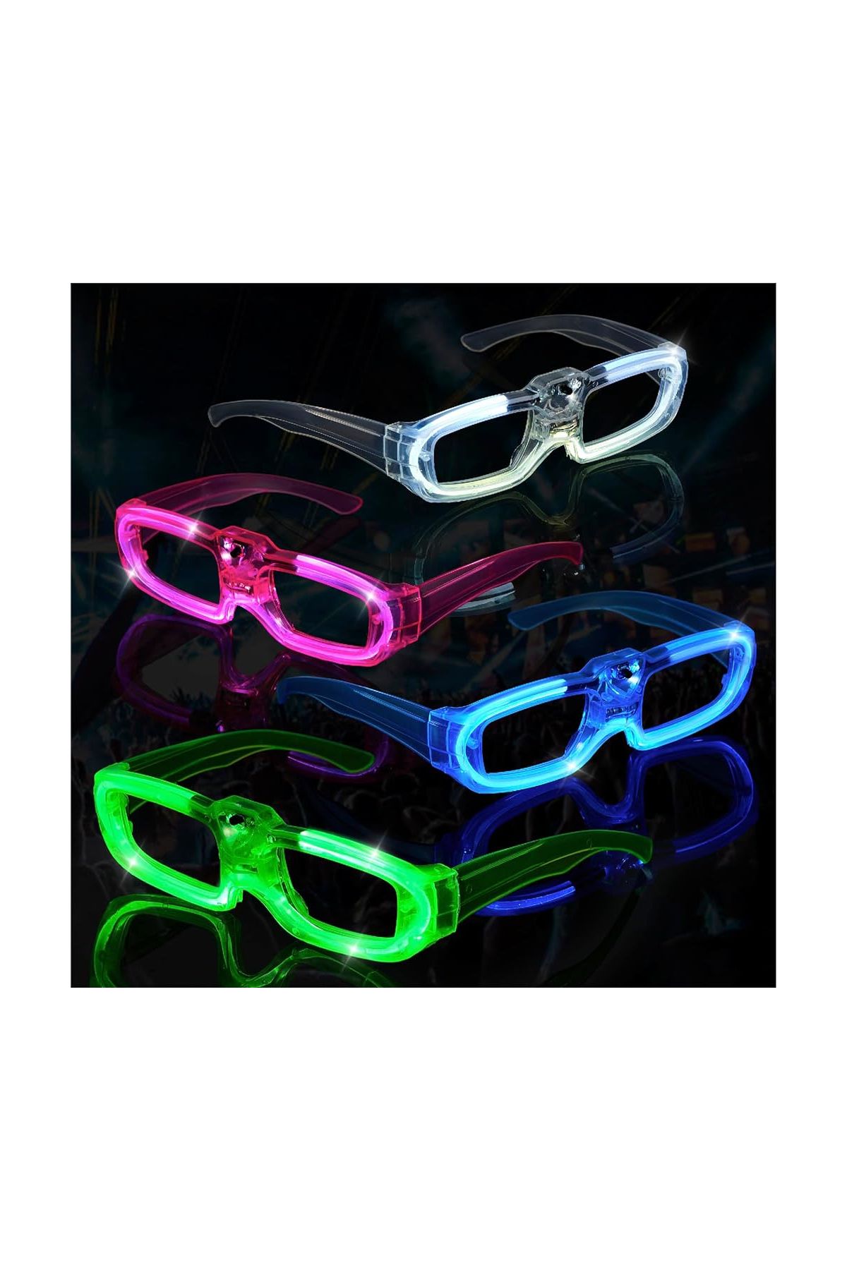 Glow Model 3 Farklı Fonksiyonlu Işıklı Parti Gözlüğü Karışık Renk 12 Adet