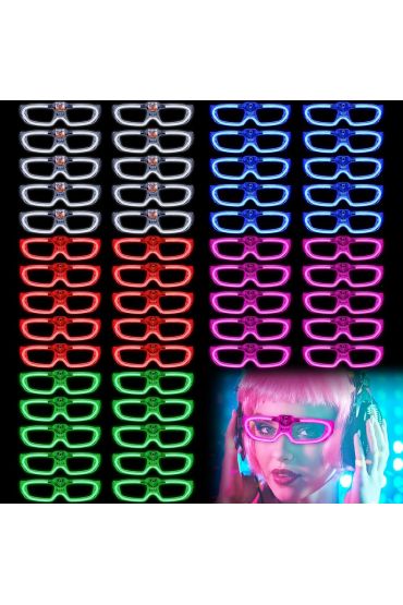Glow Model 3 Farklı Fonksiyonlu Işıklı Parti Gözlüğü Karışık Renk 12 Adet