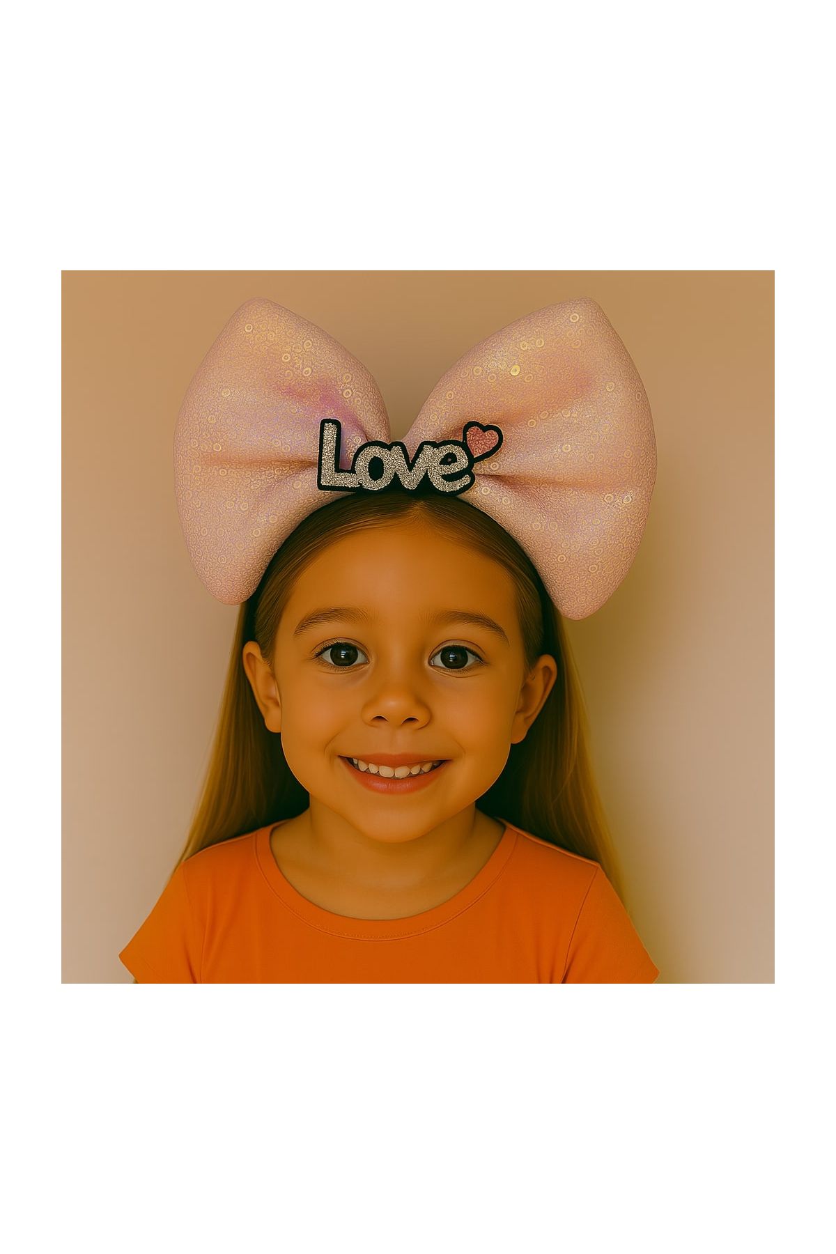 LED Işıklı Love Yazılı Pembe Fiyonk Taç – Kız Çocuk Parti Tacı