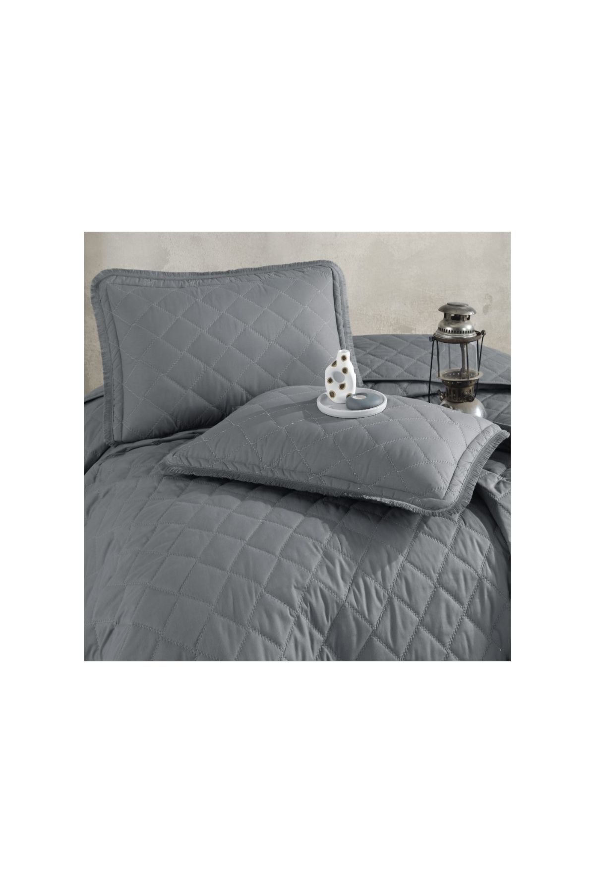Çift Kişilik Yatak Örtüsü Tafana V6 Gri