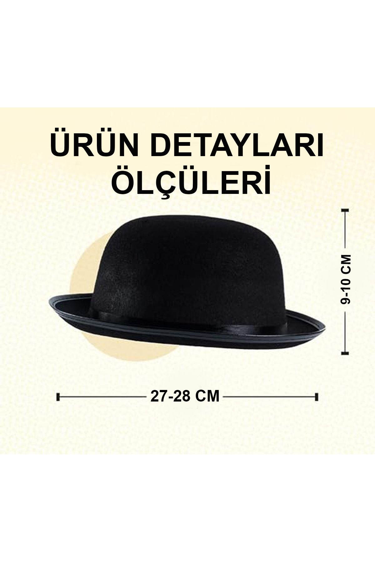 Charlie Chaplin Stil Çocuk Şapkası – Siyah Melon Parti Şapkası