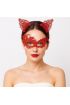 Gizemli Kırmızı Dantel Maske ve Taç Seti 1 No - Kostüm Seti