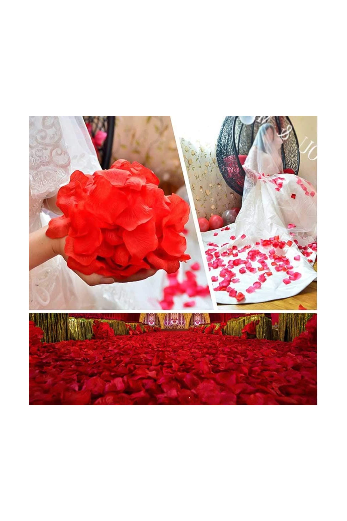 Kırmızı Renk Gül Yaprağı Şekilli Konfeti – 1 Paket 100 Adet