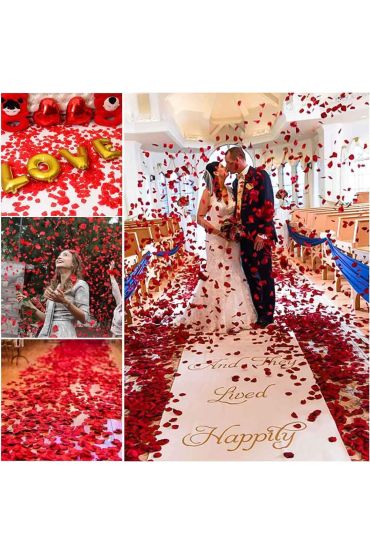 Kırmızı Renk Gül Yaprağı Şekilli Konfeti – 10 Paket 1000 Adet