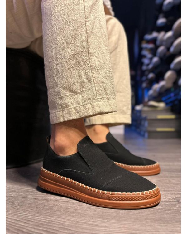 Bağcıksız Mevsimlik Süet Ayakkabı  Siyah