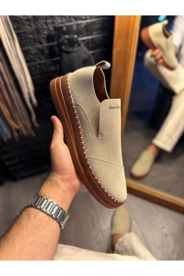 Bağcıksız Mevsimlik Süet Ayakkabı  Vizon