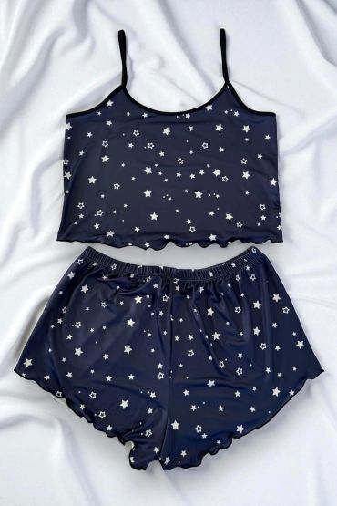 Yıldız Desenli  Şortlu Pijama