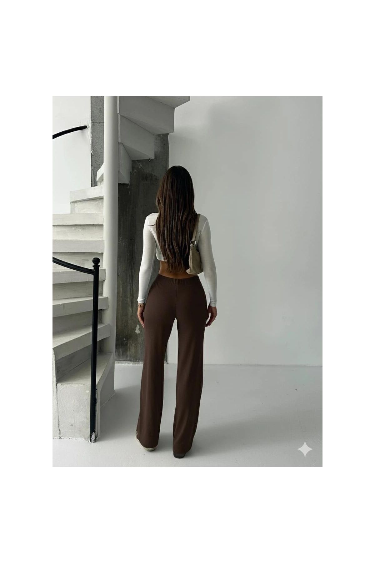 Fit comfort bej salaş pantolon kahve