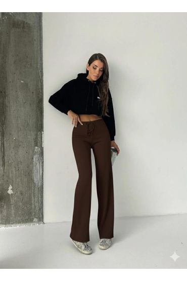 Fit comfort bej salaş pantolon kahve