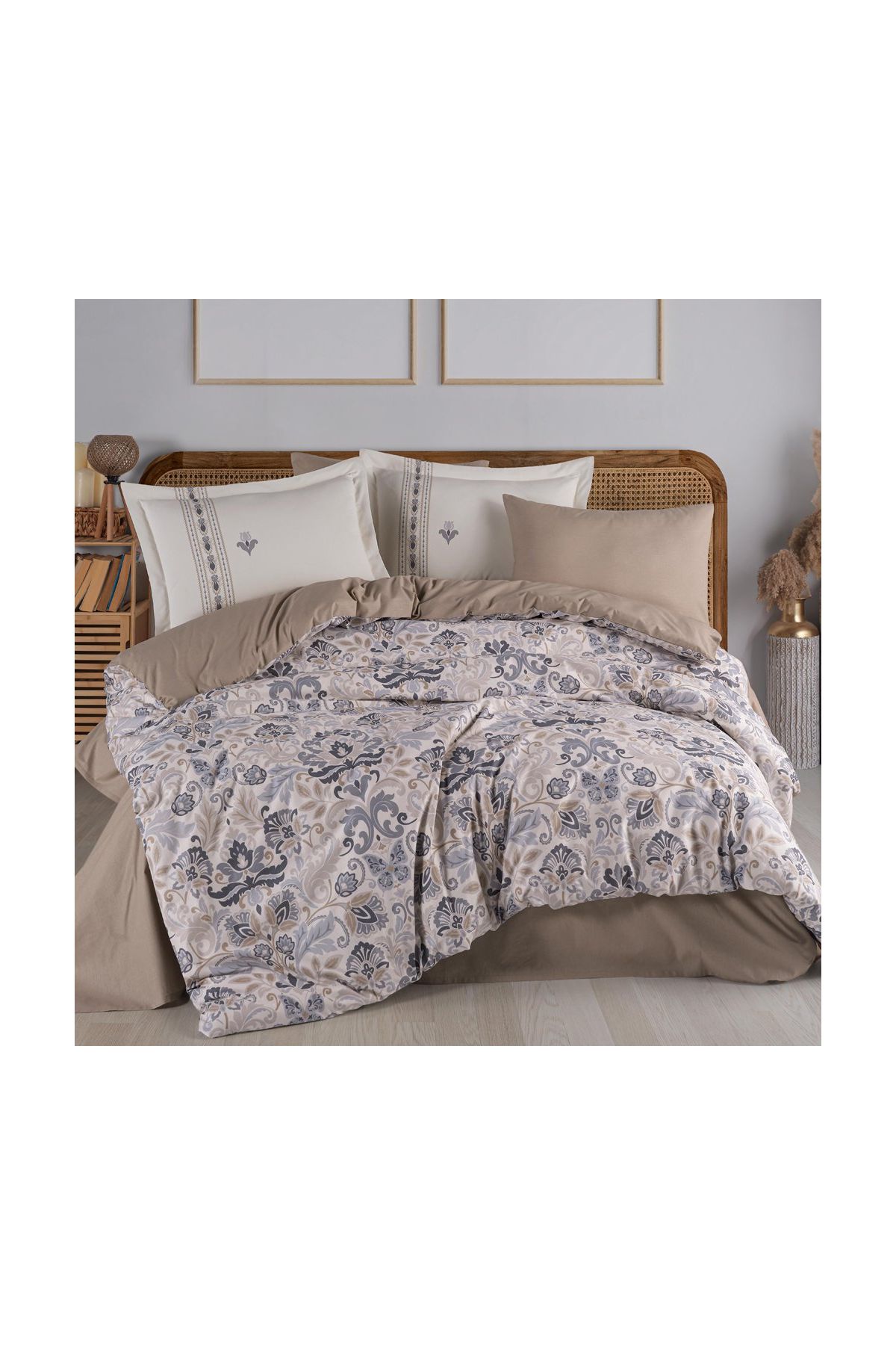 Tek Kişilik Poplin Nevresim Takımı Anabel Gri