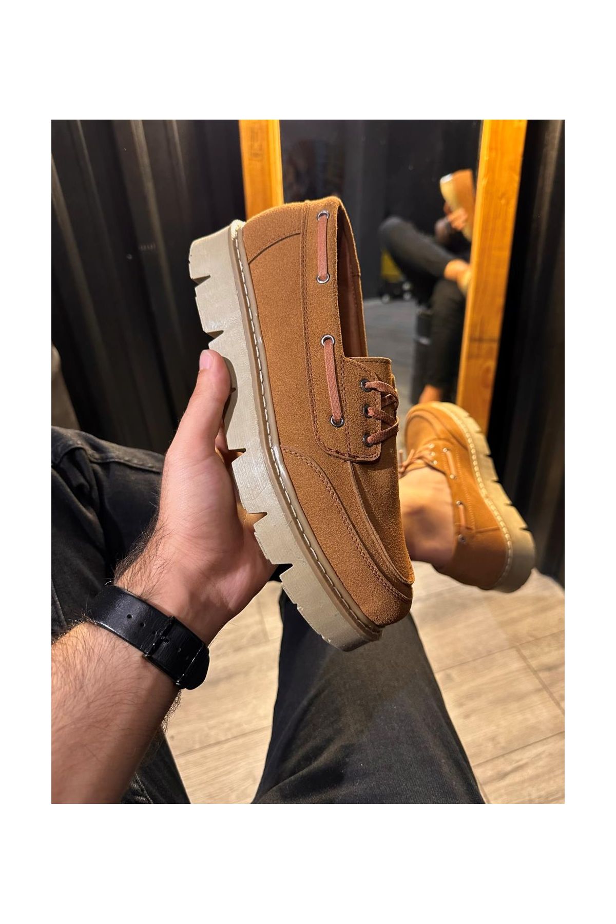 Yüksek Taban Klasik Ayakkabı  Taba Süet