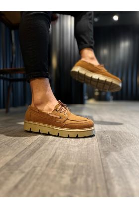 Yüksek Taban Klasik Ayakkabı  Taba Süet