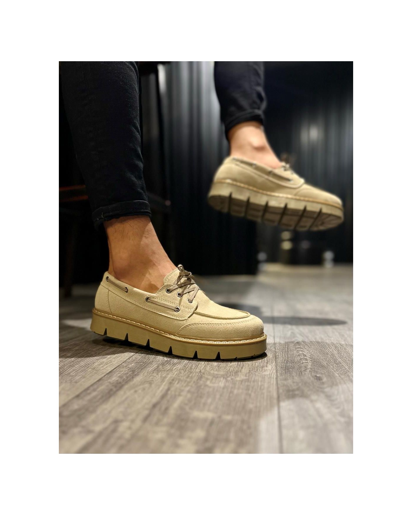 Yüksek Taban Klasik Ayakkabı  Vizon Süet