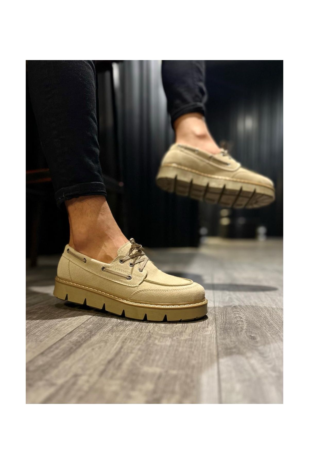 Yüksek Taban Klasik Ayakkabı  Vizon Süet