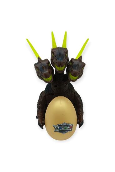 3 Başlı Mitolojik Ejderha - Pilli Yerde Gezen Sesli Figür