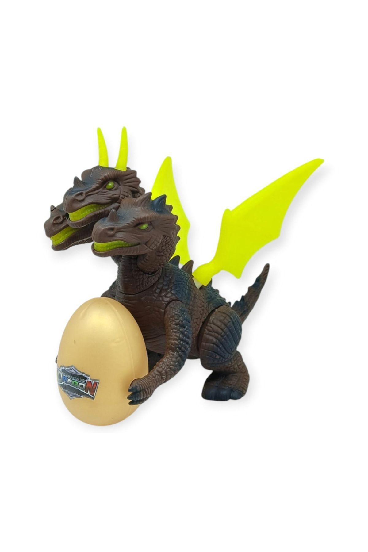 3 Başlı Mitolojik Ejderha - Pilli Yerde Gezen Sesli Figür