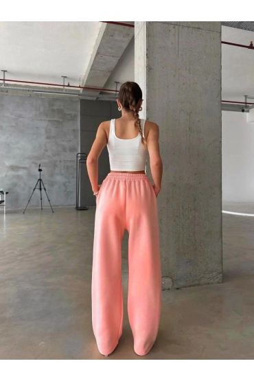 3 iplik şardonlu oversize eşofman somon