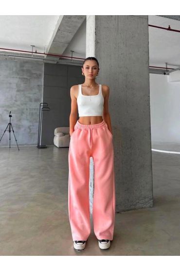 3 iplik şardonlu oversize eşofman somon