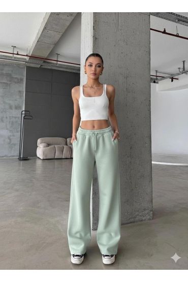 3 iplik şardonlu oversize eşofman mint yeşili