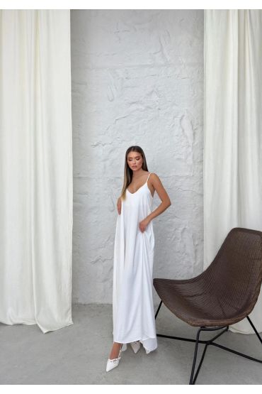 Aerobin uzun elbise beyaz pt