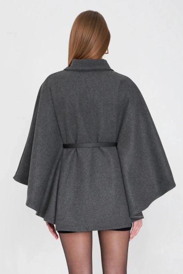 Kemerli kaşe panço antrasit pt