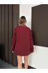 Astarlı yaka detaylı artos ceket bordo st2651019