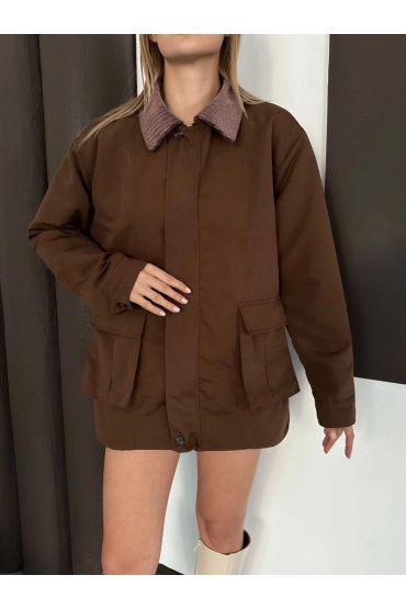 Astarlı yaka detaylı artos ceket kahve st2651019