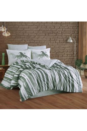 Tek Kişilik Poplin Nevresim Takımı Cascade Yeşil